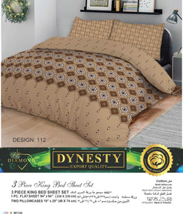 Denesty  Export Quality 3 Piece King Bed Sheet Set