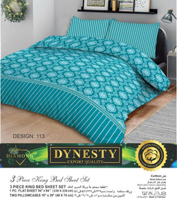Denesty  Export Quality 3 Piece King Bed Sheet Set