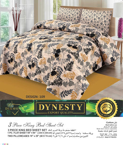 Denesty  Export Quality 3 Piece King Bed Sheet Set