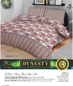 Denesty  Export Quality 3 Piece King Bed Sheet Set